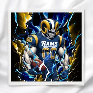 LA Rams Football Fabric Panel for Quilting Crafting Sewing NFL Quilt Block - Picture 1 of 2