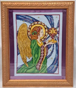 Ángel Celestial Punta de Aguja Enmarcado Sosteniendo Vela Llameante 11.5x9.5" ¡Hecho Artesanalmente! - Imagen 1 de 21