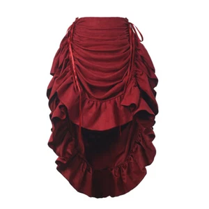 Women Gothic Steampunk Skirt Victorian High-Low Bustle Skirt Renaissance Pirate - Picture 1 of 23