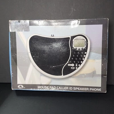 Maximo Concepts Mouse Pad Caller ID Speaker Phone MAX64721 Black Silver Open Box - Image 1 of 3