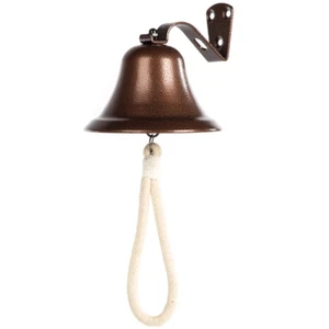 Hanging Bell Dinner Bell Outdoor Bell Bracket Mount Wall Bell Indoor Rope Bel... - Picture 1 of 12