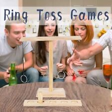 Wooden Hook and Ring Toss Game Shot Ladder for 2 People Party Bar Drinking Toys*