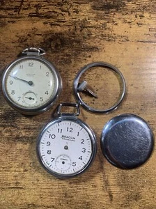 Lot Of 2 -Vintage Westclox Scotty & Beacon Pocket  Watch For Parts Not Working - Picture 1 of 4