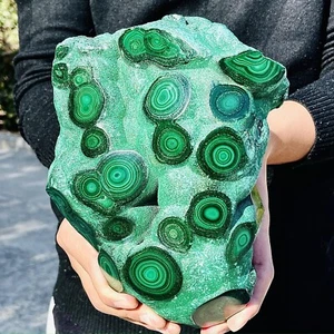 6.38LB Natural glossy Malachite transparent cluster rough mineral specimen - Picture 1 of 11