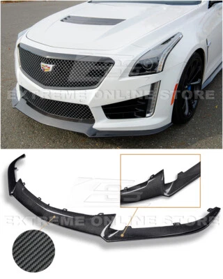 Parachoques delantero divisor labio inferior paquete fibra carbono para Cadillac CTS-V 16-19 Foto 1 de 4