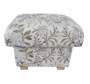 Laura Ashley Parterre Sage Green Fabric Storage Footstool Floral Pouffe Botanics - Picture 1 of 24