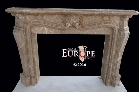 BEAUTIFUL FRENCH STYLE LIGHT EMPERADOR MARBLE FIREPLACE MANTEL - MMM2 Cover