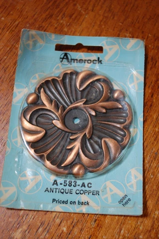 Vintage Copper Amerock Cabinet Drawer Backplate NOS Modern Provincial A-583-AC Cover