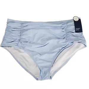 Crown & Ivy 3x High Waist Tummy Control Swim Bikini Bottom Ruched Baby Blue - Picture 1 of 10