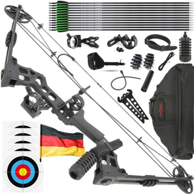 Compoundbogen Pfeil Set 20-70lbs Einstellbar Sportbogen Bogenschießen Jagdbogen  - Bild 1 von 4