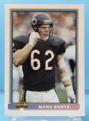 1991 Bowman #70 - Mark Bortz - Chicago Bears - Near Mint - Image 1 of 2
