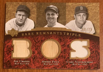 Carl YASTRZEMSKI FOXX 2007 UD Premier Rare Remnants Triple Relic #RR3-CFY 8/25 - Image 1 of 2
