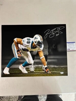 Foto 16x20 firmada por Jason Taylor de los Miami Dolphins autografiada de la corte 17 PSA/DNA Foto 1 de 3