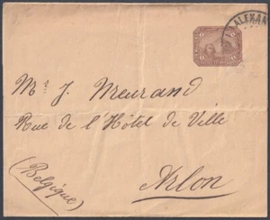 F-EX48595 EGITTO CIRCA 1890 ALESSANDRIA GIORNALE CANCELLERIA USATO IN BELGIO. - Foto 1 di 2