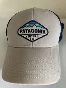 Patagonia Trucker Hat Snapback Gray Blue Mesh Adjustable Ventura CA - Picture 1 of 11