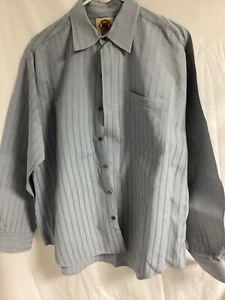 Camisa Pusser's West Indies manga larga abotonada azul L para hombre grande mezcla de seda - Imagen 1 de 12