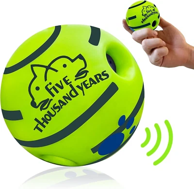 FIVE THOUSAND YEARS Small Wobble Dog Toys Ball,Giggle Ball for Dogs,Squeaky Dog Toys Ball Chewing Ba