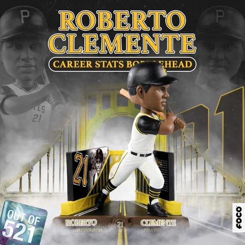 ROBERTO CLEMENTE Pittsburgh Pirates Legend MLB Career Stats Bobblehead #/521 NIB Cover