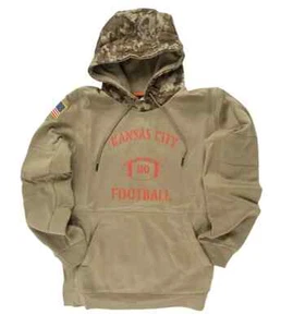 SALE - NEW Kansas City Chiefs Olive Green Camo Salute to Service Hoodie - Picture 1 of 4