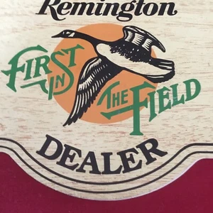 Remington First In The Field 2-sided Dealer Decal Stick On Window NOS - Picture 1 of 7