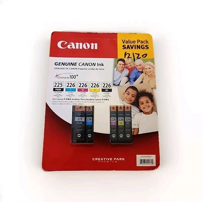 Tanques de tinta originales Canon PGI 225 negros y CLI-226 paquete económico nuevos en caja Foto 1 de 2