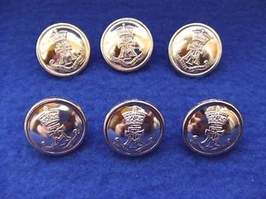 6 X BRAND NEW GREEN HOWARDS GOLD ANODISED 19MM BUTTONS IDEAL FOR JACKET/BLAZER - Picture 1 of 4