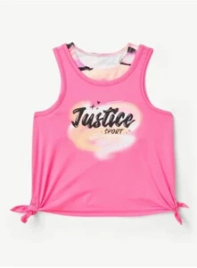 Justice Girls Side Tie 2FER Tank, with bra Sizes S-XLP - Picture 1 of 4