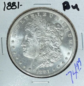DÓLAR DE PLATA MORGAN 1881 ~ BU ~ HERMOSA MONEDA ~ REF# D/S - Imagen 1 de 2
