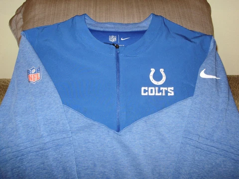 NFL Indianapolis Colts Nike Dri-Fit Sideline Lockup 1/2 Zip Jacket Men's Medium Cover
