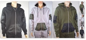 Southpole Men's Nylon Trim Utility Full Zip Hoodie Jacket Sweatshirt 16321-1550 - Picture 1 of 2
