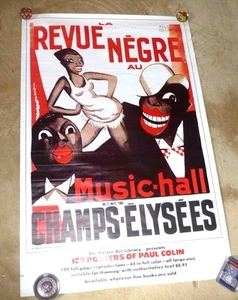 PÓSTER DE COLECCIÓN REVISTA NEGRO AT CHAMPS ELYSEES PARIS POR COLIN 1925 REIMPRESIÓN 1977 - Imagen 1 de 8