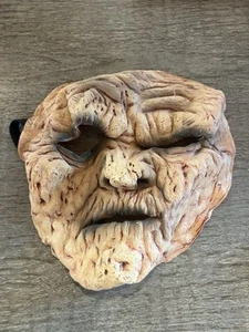 Vintage Y2K Old Man scary wrinkly Halloween mask elastic back made in Mexico - Bild 1 von 12