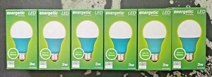 Energetic 3 Watt A19 Medium Base LED Light Bulb 6 Pack - Picture 1 of 15
