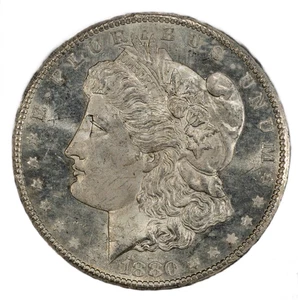 1880 - CC Morgan Silver Dollar. PCGS MS65. 8 / HIGH 7. Rare Coin. - Picture 1 of 4