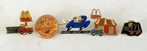 Vintage McDonald's Employee Lapel Pins Drive Thru Service Lot Of 5 - Picture 1 of 7