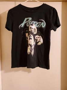 POISON NWT Womens BRAND New cropped Black TEE shirt size Small - Picture 1 of 7