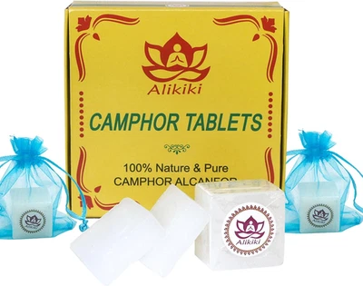 Pure Camphor Blocks 140Grams - Indian Natural Refined Camphor Tablets Cubes for - Image 1 of 4