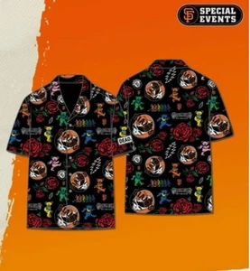 San Francisco Giants GRATEFUL DEAD Night MEDIUM Aloha Shirt SGA Hawaiian * NEW * - Picture 1 of 2