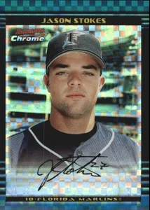 2002 Bowman Chrome Draft X-Fractor #132 Jason Stokes /150 Florida Marlins NM-MT - Bild 1 von 2