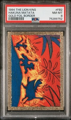 1994 Skybox Lion King Hakuna Matata FB2 Gold Foil Border Card PSA 8 - Image 1 of 2
