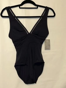 NWT Sea Level Essentials Spliced One Piece Swimsuit Size 4 Blue Sustainable - Picture 1 of 7