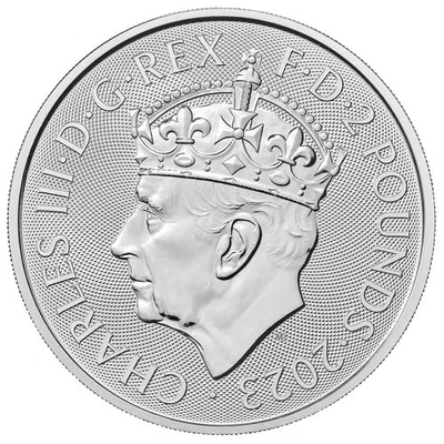 2023 U.K. 2 Pound Silver King Charles Britannia Coronation 1 oz BU - Image 1 of 2