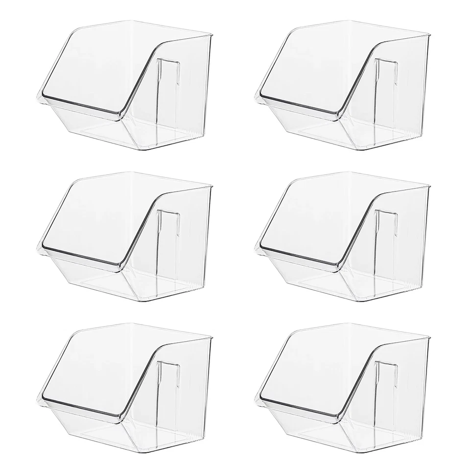 Paquete de 6 pequeñas cestas de almacenamiento transparentes, soporte de pared adhesivo para estante de especias para conteo... Foto 1 de 4