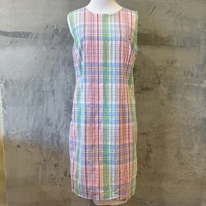 Plaid Watermelon Light Summer Sleeveless Stripe Dress Sz 10 - Picture 1 of 8