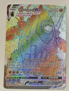 Pokemon Coalossal VMAX 189/185 Vivid Voltage Rainbow Secret Rare Holo TCG NM - Picture 1 of 2