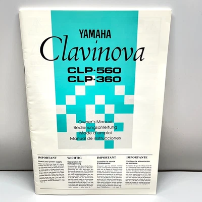 Vintage Yamaha Clavinova CLP-560 / CLP-360 Electric Keyboard Owner's Manual - Image 1 of 4
