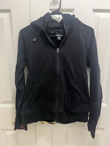 ATHLETA Hoodie Jacket Womens Black Full Zip Size M Used Condition - Picture 1 of 14