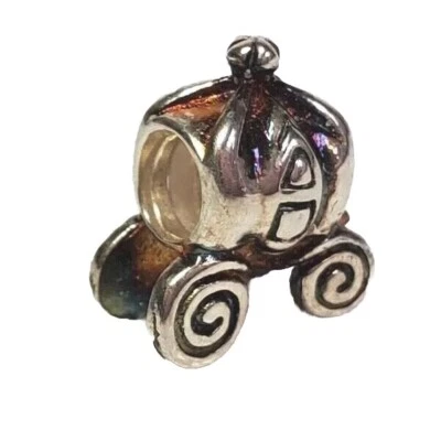 Disney's Bracelet Charm Cinderella's Carriage Sterling .925  Round Chain Style - Image 1 of 4