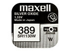 Maxell 389 Pila Batteria Orologio Mercury Free Silver Oxide SR1130W Japan 1.55V