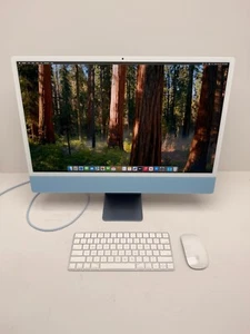 Apple iMac 24" (256GB SSD, M3, 8GB, 8-Core GPU) Blue MQRC3LL/A. GRADE A - Afbeelding 1 van 6